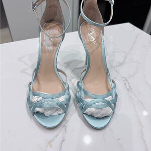 Jewel Badgley Mischka Light Blue Strappy Heels